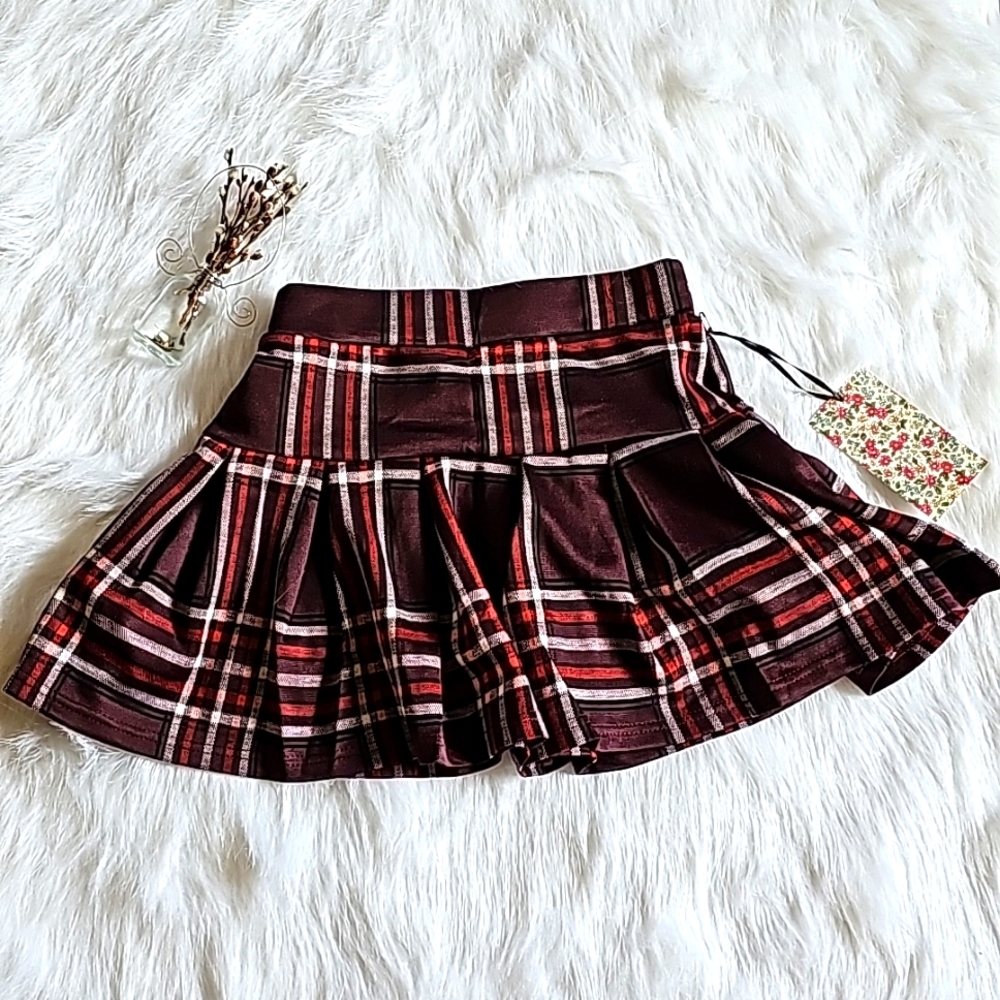 Plaid pleated skirt